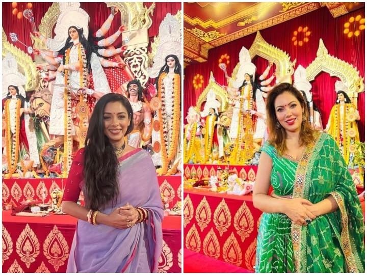 बॉलीवुड से लेकर टीवी इंडस्ट्री में दुर्गा पूजा की धूम देखने को मिल रही है. छोटे पर्दे की हसीनाएं भी बढ़ चढ़कर इस त्योहार में हिस्सा ले रही हैं. टीवी एक्ट्रेसेस सज धजकर पूजा पंडाल पहुंची रही हैं.