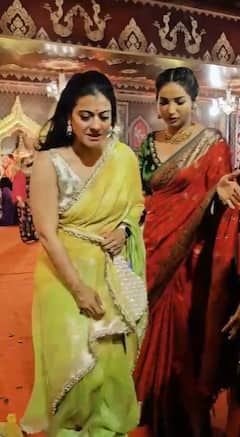 Kajol And Kanika Dhillon Embody Grace At A Durga Puja Pandal