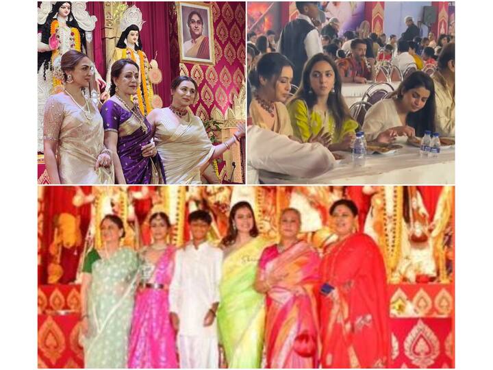 Celebs rang in Durga Puja festivities with full zeal by visiting the Pandal and seeking the blessings of Maa Durga.