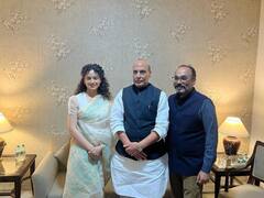 Kangana Ranaut, Defence Minister Rajnath Singh At Tejas Special Screening At Indian Airforce Auditorium; See Pics