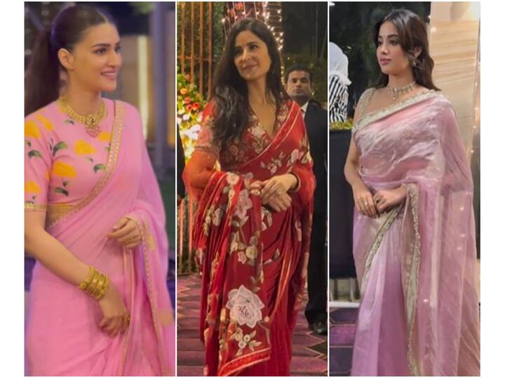 Katrina Kaif, Janhvi Kapoor, Kriti Sanon At Navratri Event; Nagarjuna And Chaitanya Also Attend Katrina, Janhvi, Kriti Exude Elegance In Saree At Navratri Event; Nagarjuna And Chaitanya Also Attend