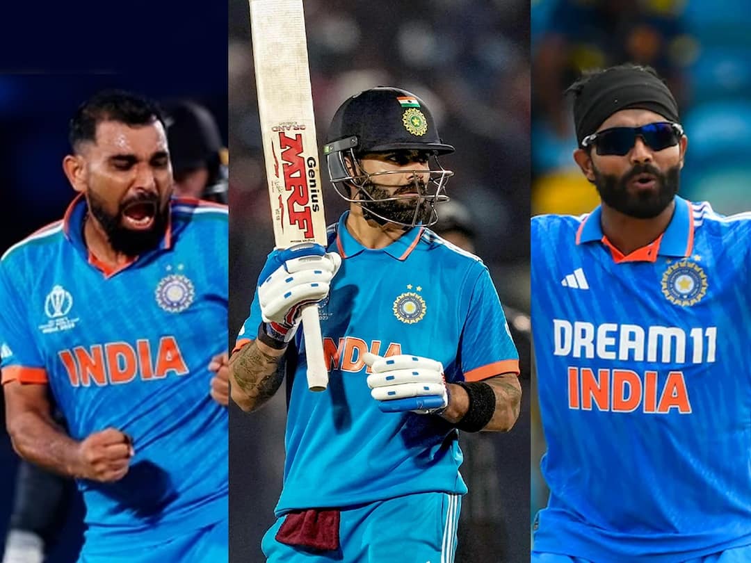 World Cup 2023 : शमीचा 'पंच', कोहलीचा नॉकआऊट पंच, भारताची विजय'पंचमी' India vs New Zealand Highlights World Cup 2023 virat Kohli Mohammed Shami are winning Star World Cup 2023 : शमीचा 'पंच', कोहलीचा नॉकआऊट पंच, भारताची विजय'पंचमी'