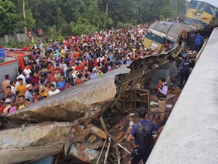 At least 15 dead over 100 injured in Bangladesh train collision Train Accident: வங்கதேசத்தில் கோர விபத்து! அப்பளம்போல நொறுங்கிய பயணிகள் ரயில் - 15 பேர் மரணம்