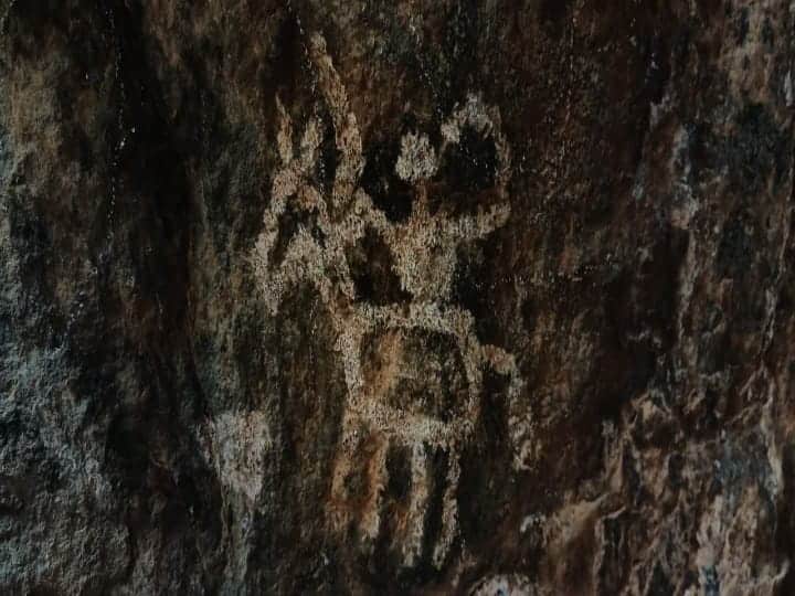 Madurai 3,000-year-old rock paintings have been discovered in Puttur Hills near usilampatti TNN உசிலம்பட்டி அருகே புத்தூர் மலை பகுதியில்  3 ஆயிரம் ஆண்டு பழமையான பாறை ஓவியங்கள் கண்டுபிடிப்பு