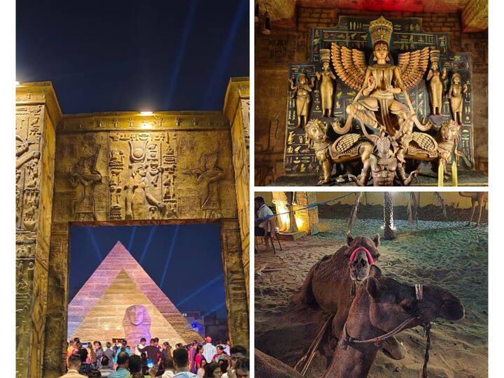 This year, the members of Belgharia 17 Pally have chosen to venerate Maa Durga within a pandal that closely resembles the renowned Egyptian Pyramids.