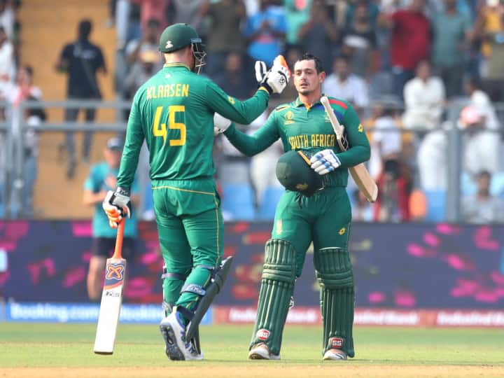World Cup 2023 South Africa have best run rate in last 10 over of ODI in 2023 and hit most sixes in world Cup and other stats World Cup 2023: गेंदबाजों की नींद उड़ा रहे हैं दक्षिण अफ्रीका के बल्लेबाज, आखिरी 10 ओवर्स में करते हैं रनों की बारिश