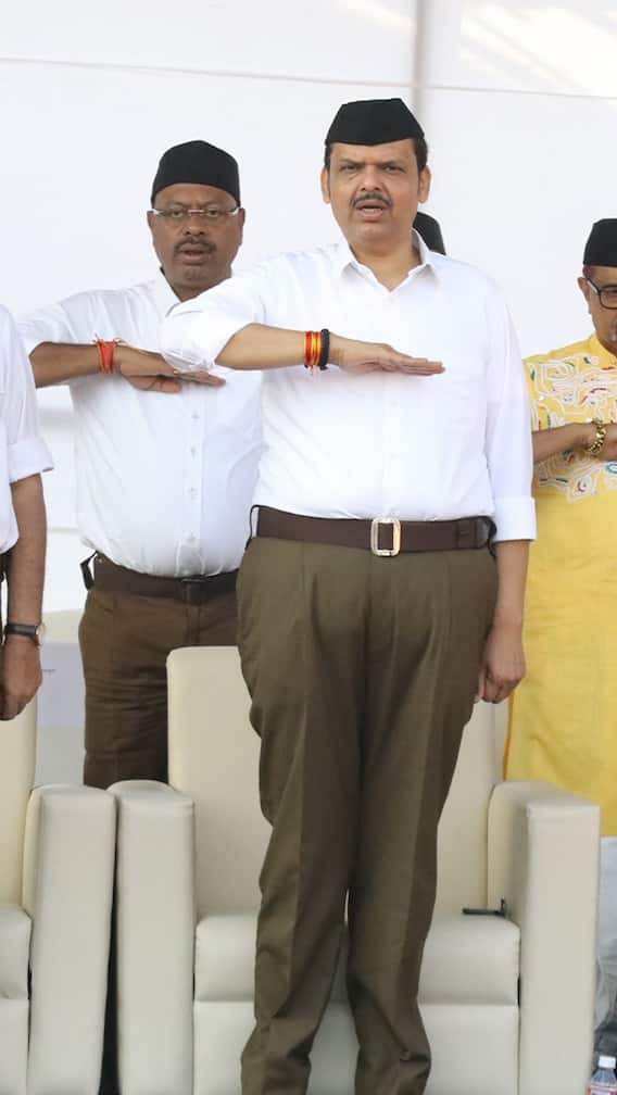 देवेंद्र फडणवीस संघाच्या पूर्ण गणवेशात...