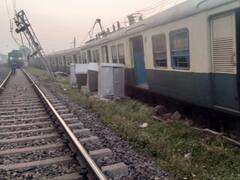 IN PICS: Empty Rake Of Suburban Train Derails Near Chennai's Avadi