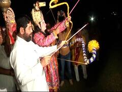 Eknath Shinde Ravan Dahan : नेम धरला पण...शिंदेंचा बाण रावणापर्यंत पोहोचलाच नाही, क्रॉस मैदानावर रावण दहनाचे आयोजन