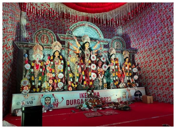Dussehra Festival 2023 Durga Utsav celebrated with joy in Gulshan Ikebana Dussehra Festival 2023: गुलशन इकेबाना में धूमधाम से मना दुर्गा उत्सव, विसर्जन के साथ देवी मां की हुई विदाई