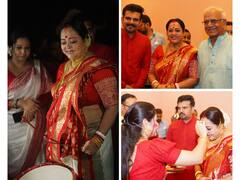 Bengali Actress Aparajita Adhya Visits A Pandal In Kolkata, Participates In 'Sindur Khela'