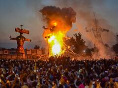 Ravana Effigies Go Up In Flames As Devotees Celebrate Dussehra With Fervour Across India — SEE PICS