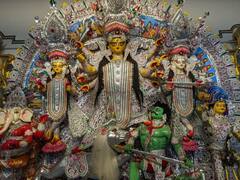 Vijay Dashami 2023: A Glimpse Of Goddess Durga Being Decked Up Before Visarjan