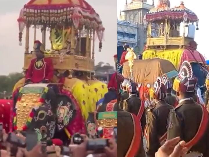 Mysuru Dasara celebrations 2023 Dasara celebrations end with grand Jumbo Savari ఘనంగా ముగిసిన మైసూరు దసరా వేడుకలు, హైలైట్‌గా నిలిచిన జంబో సవారీ