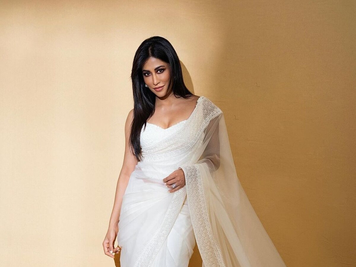 Buy Pearl White Saree In Organza With Cut Dana And Pearl Mesh Motifs And  Scallop Border