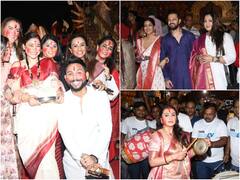 Durga Puja 2023: रानी मुखर्जी ने 'सिंदूर खेला' में बजाया ढोल, इशिता दत्ता का दिखा कैंडिड अवतार, फोटोज हुईं वायरल