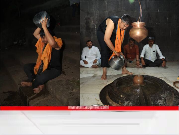 सूर्याच्या पहिल्या किरणाला साक्ष ठेवून आमदार रोहित पवारांनी महादेवाला साकडं घातलं आहे.