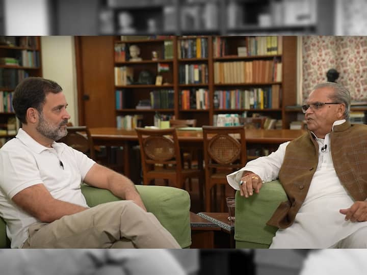 congress leader Rahul Gandhi Interview with Satya Pal Malik Satya Pal Malik Interview: સત્યપાલ મલિકે રાહુલ ગાંધીને કહ્યું, હું લખીને આપું છું, 2024મા મોદી સરકાર નહીં આવે