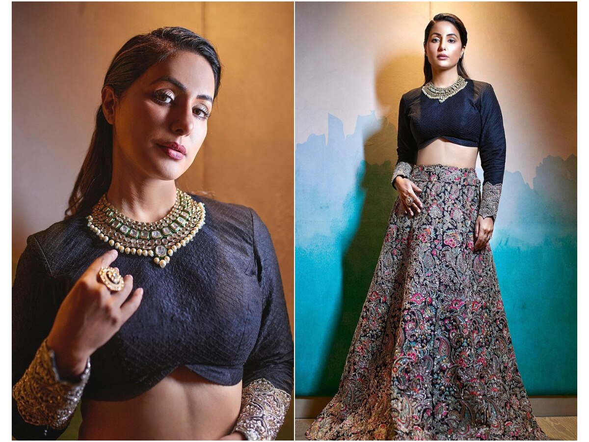 Crop top with skirt. Fancy Lehenga in Grey, Fully stitched | JCS Fashions