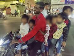 'इस बार पापा को छोड़ दीजिए अंकल...', एक बाइक पर छह बच्चे, मासूमों ने पुलिस से की अपील