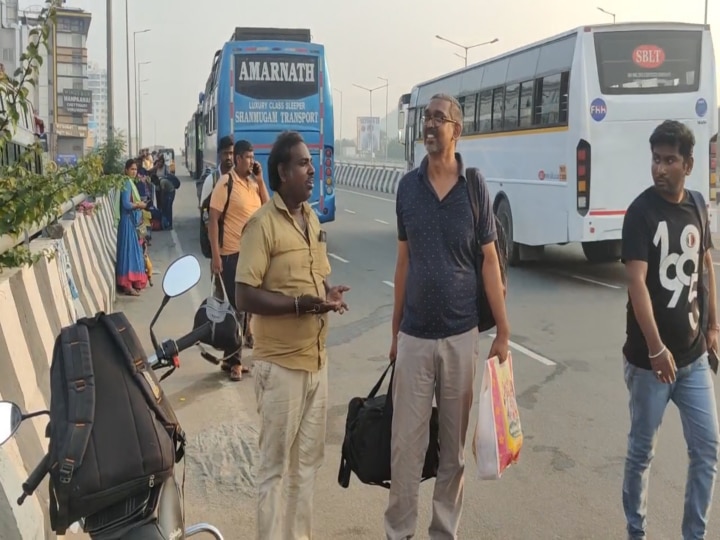 சென்னையில் கடும் போக்குவரத்து நெரிசல்..! திருப்பி விடப்படும் தனியார் பேருந்துகள்..! பயணிகள் அவதி