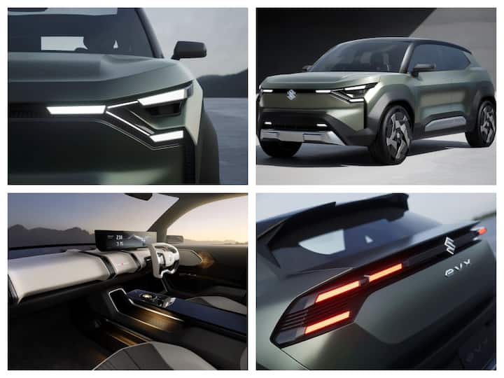 Maruti Suzuki has revealed images of the upcoming eVX electric SUV (Concept). The metallic grey beast slays with its futuristic looks.