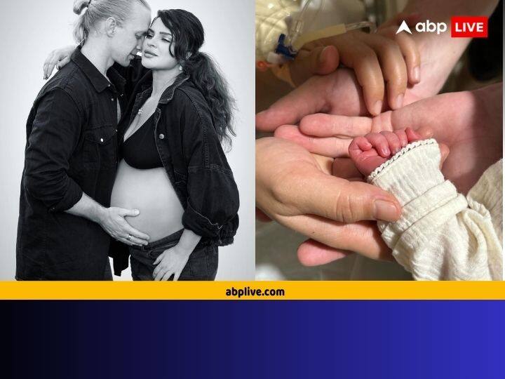 Aashka Goradia and Brent Goble blessed with baby Boy shared first photo revealed Aashka Goradia ने दिया बेटे को जन्म, एक्ट्रेस ने बच्चे की फोटो पोस्ट कर फैंस को दी खुशखबरी