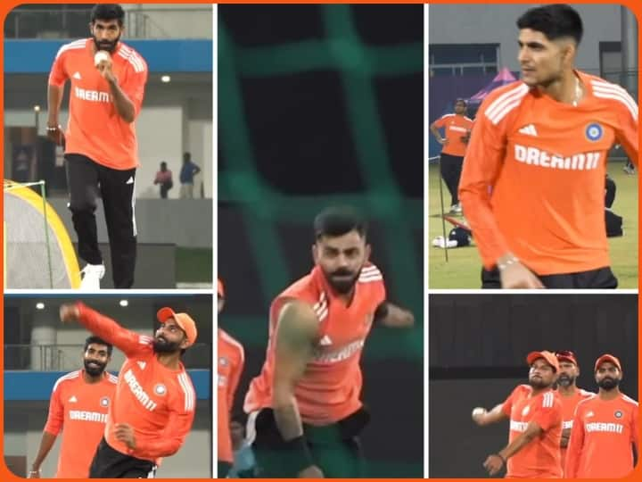 ICC World Cup 2023 Indian Cricket Team practice with opposite hand before England Match IND vs ENG: बुमराह ने लेफ्ट हैंड से तो जडेजा ने राइट हैंड से की गेंदबाजी, कोहली भी करते दिखे बॉलिंग; टीम इंडिया ने अनोखे ढंग से किया अभ्यास