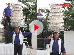 Viral Video: गजब! इस शख्स ने सिर पर उठाया 319 वाइन ग्लास, वर्ल्ड रिकॉर्ड किया अपने नाम