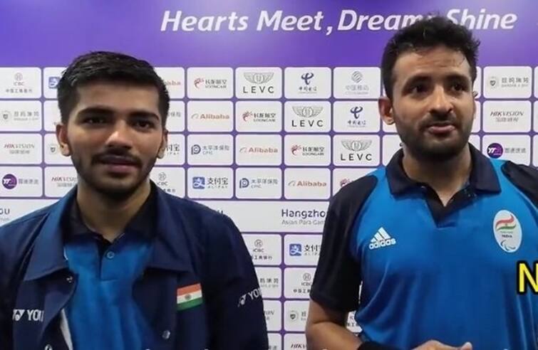 Tarun, Nitesh bag gold in Men's SL3-SL4 category in Asian Para Games 2023 બેડમિન્ટનમાં વધુ એક ગોલ્ડ મળ્યોઃ તરુણ, નિતેશની જોડીએ મેન્સ SL3-SL4 કેટેગરીમાં જીત્યો ગોલ્ડ