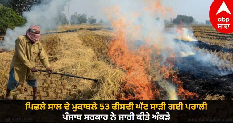 Punjab Government Claims 53 Percent Less Stubble Burnt Compared To Last Year know details Stubble Burning: ਪਿਛਲੇ ਸਾਲ ਦੇ ਮੁਕਾਬਲੇ 53 ਫੀਸਦੀ ਘੱਟ ਸਾੜੀ ਗਈ ਪਰਾਲੀ, ਪੰਜਾਬ ਸਰਕਾਰ ਨੇ ਜਾਰੀ ਕੀਤੇ ਅੰਕੜੇ