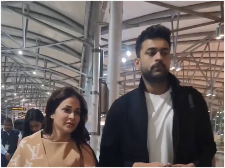 Varun Tej Lavanya Tripathi off to Italy for dream wedding papped together at Hyderabad airport Varun Tej Lavanya Tripathi Marriage : విదేశాలు వెళ్ళిన వరుణ్ తేజ్ & లావణ్య - పెళ్ళికి నాలుగు రోజుల ముందు!