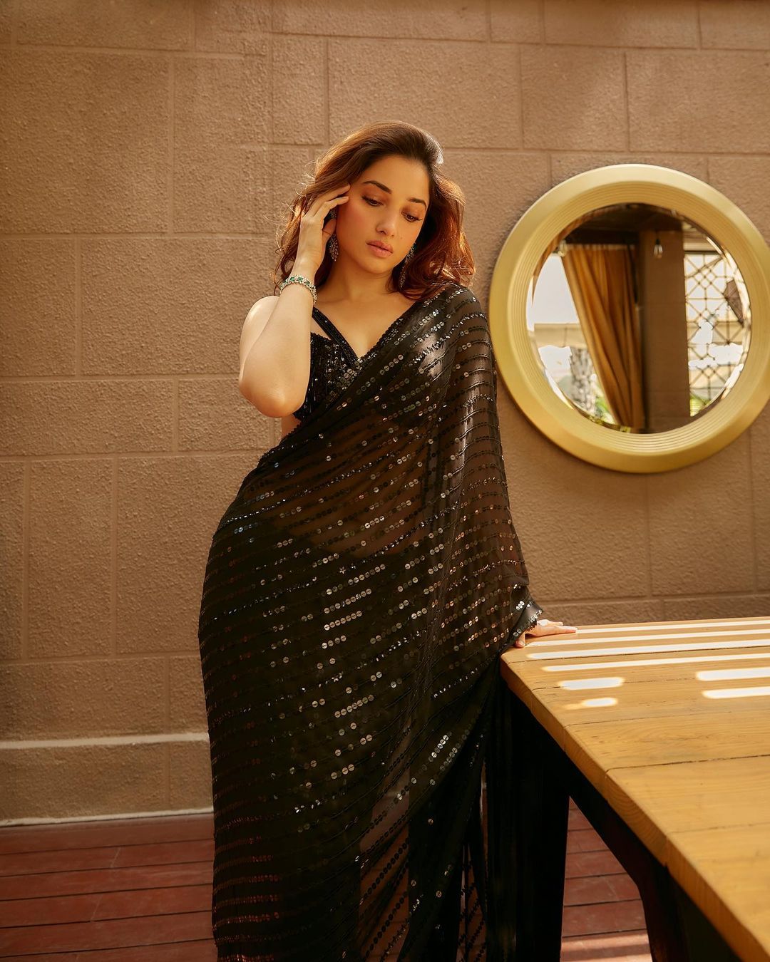 Sara Tendulkar's Embellished Black Saree Is A Sassy Spin On Ethnic Dressing  For The Party Season