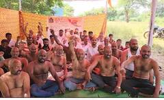 Maratha Reservation news : इंदापूर तालुक्यातील वरकुटे बुद्रुकमध्ये सकल मराठा समाजाकडून मुंडन करत अर्धनग्न आंदोलन
