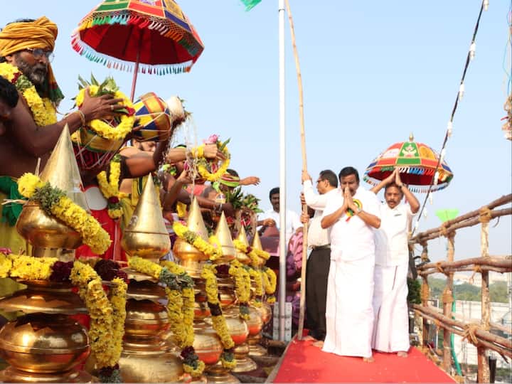 A consecration ceremony was performed at the 500-year-old Salem Kottai Mariyamman temple in Tamil Nadu on Friday.