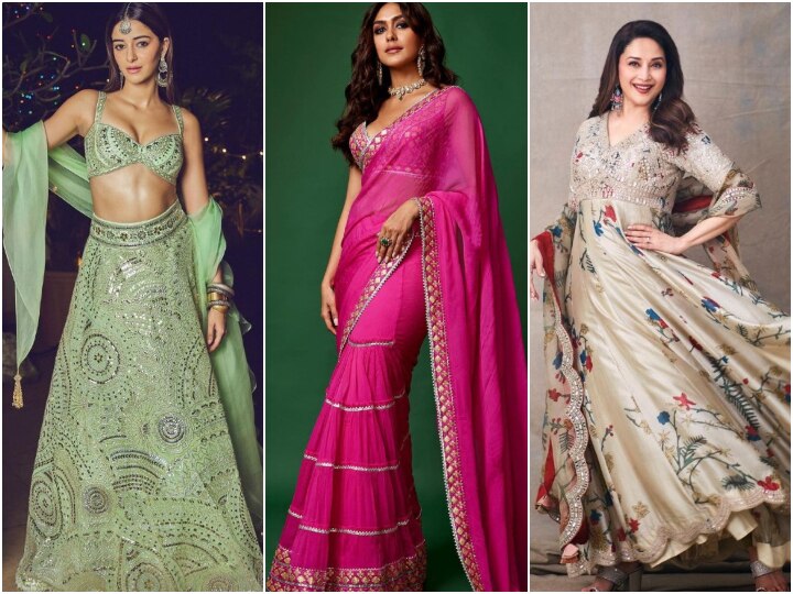 Karva Chauth 2023 Outfit lehnga saree or gown what to wear on karva chauth  bollywood actresses inspired outfit | Karva Chauth Outfit: लहंगा, साड़ी या  अनारकली सूट, करवाचौथ पर क्या पहनें? बॉलीवुड