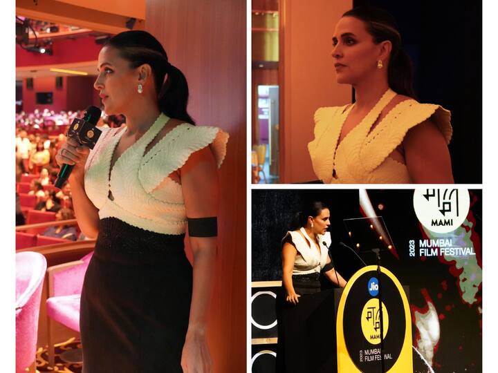 Neha Dhupia recently attended the MAMI Mumbai Film Festival 2023