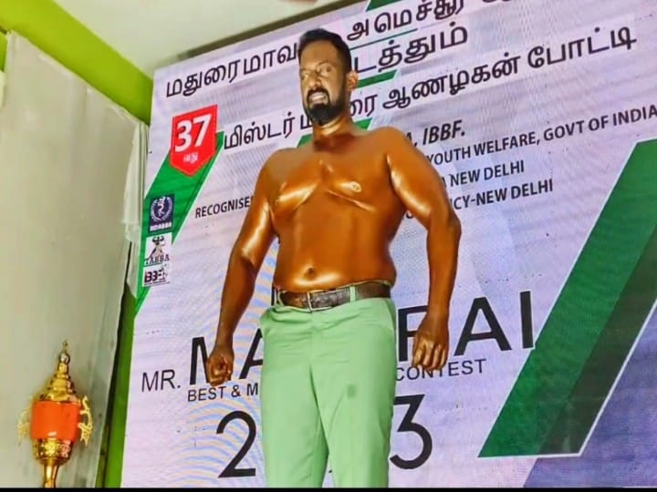 ஆணழகன் போட்டியில் சிறப்பு அழைப்பாளர் பிரிவில் அசத்திய ரோபா சங்கர்