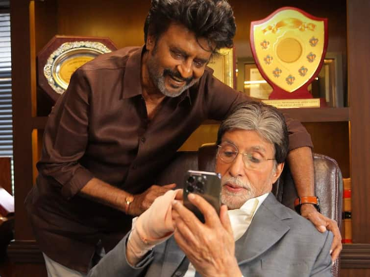 Rajinikanth and Amitabh Bachchan from the sets of Thalaivar170 తలైవర్ 170 సెట్స్​లో బిగ్ బీ, రజనీ - మూడు దశాబ్దాల తర్వాత మళ్లీ కలిసిన దిగ్గజాలు