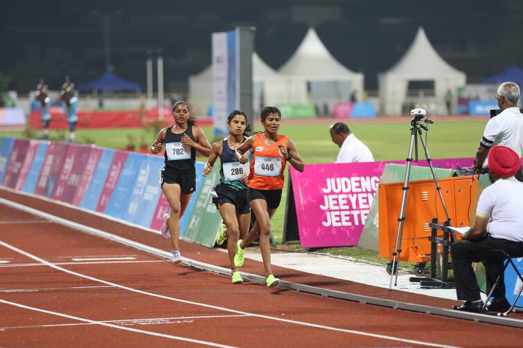 37th National Games Goa 2023 Maharashtra table topper Athletics - 1000mts - Silver Medalist - Sanjivani Jadhav Athletics - 100 mts- Pranav Gurav Poonam Sonune latest marathi news updates 37th National Games : पदकतालिकेत महाराष्ट्राचे अग्रस्थान कायम; पिंच्याक सिल्याट, जलतरण, वेटलिफ्टिंगमध्ये पदके