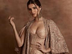 Tara Sutaria Shines Bright In A Golden Embroidered Gown - SEE PICS