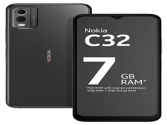 Nokia C32 : નોકિયાએ લાંબા સમય પછી સ્માર્ટફોન સેગમેન્ટમાં પ્રવેશ કર્યો છે, તેમ છતાં કંપની ઘણા શાનદાર ફીચર્સ આપે છે, આ ફોનમાં 5000mAh બેટરી અને 4GB રેમ અને 64GB સ્ટોરેજ છે. તમે Nokia C32ને 8,499 રૂપિયામાં ખરીદી શકો છો.