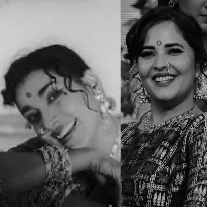 సీనియర్ నటి జమునగా అనసూయ.Photo Credit: Anasuya Bharadwaj/Instagram