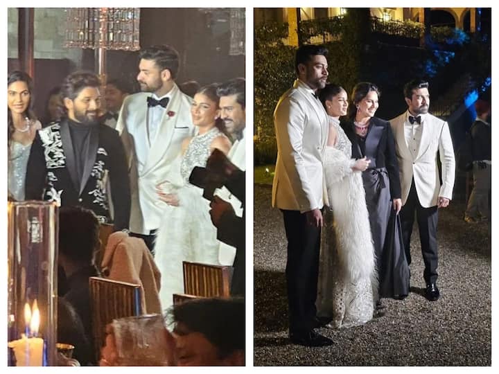 Varun Tej and Lavanya Tripathi, who are all set to tie the knot in Italy on November 1, hosted a pre-wedding bash that was attended by their families.