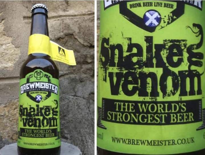 दुनिया की सबसे स्ट्रॉन्ग बियर का नाम है स्नेक वेनम (Snake Venom) है. जिसके नाम दुनिया की सबसे स्ट्रॉन्ग बीयर का खिताब है.