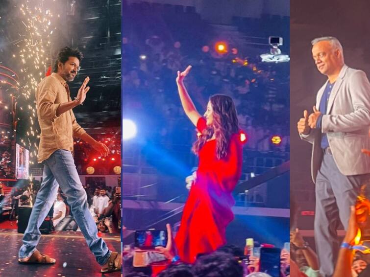 LEO Success Meet Thalapathy Vijay trisha lokesh Kanagaraj entry vIDEO VIRAL LEO Success Meet: லியோ வெற்றி விழா.. கெத்தாக வந்த விஜய், த்ரிஷா, லோகேஷ் கனகராஜ்.. வைரல் வீடியோ இதோ..!