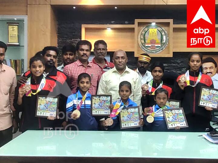 Villupuram district girls who won national level in Mallarkambam competition TNN மல்லர்கம்பம் போட்டியில் தேசிய அளவில் வெற்றி பெற்ற விழுப்புரம் மாவட்ட மாணவிகள்