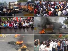 రిజర్వేషన్ల కోసం  రగులుతున్న మహారాష్ట్ర- రహదారుల నిర్బంధం