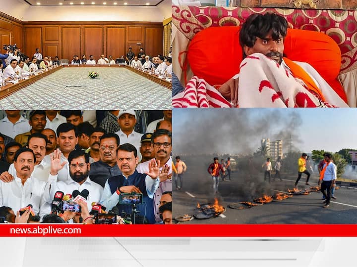 Maharashtra CM Eknath Shinde said that all the parties agreed in favour of reservation to the Maratha community in Wednesday's all-party meet. In pics, the Maratha reservation protest.