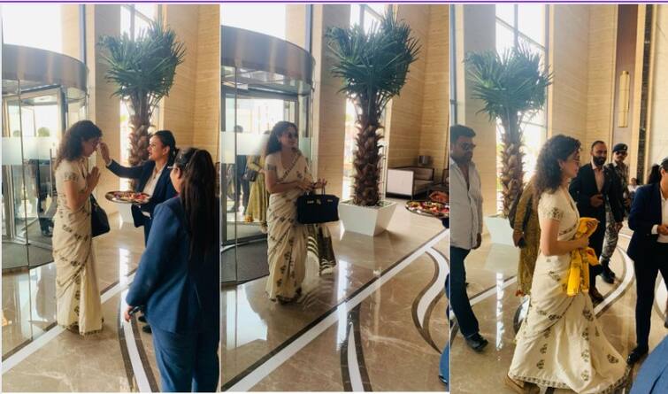 Film actress Kangana Ranaut visited Dwarka temple Kangana Ranaut: ફિલ્મ અભિનેત્રી કંગના રનૌત પહોંચી દ્વારકા, સાંજે કરશે જગત મંદિરમાં દર્શન